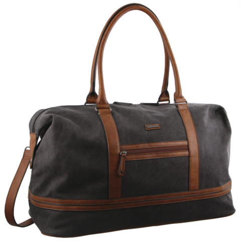 Pierre Cardin Canvas Overnight Bag - Black