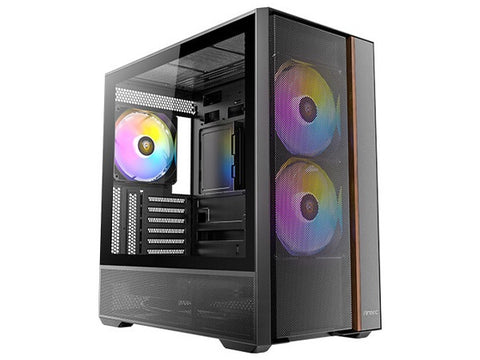 Antec FLUX REAR Wood Trim Tempered Glass ATX Mid-Tower Case