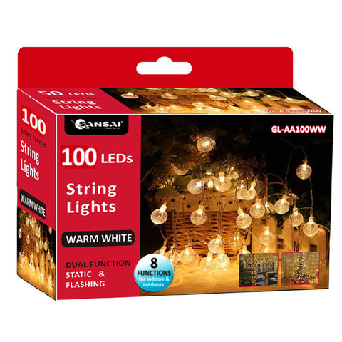 Sansai 100 LED Bubble String Lights (Warm White)