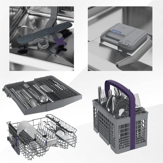 Beko BDF1640DX 16Place Setting Freestanding Dishwasher (Dark Stainless