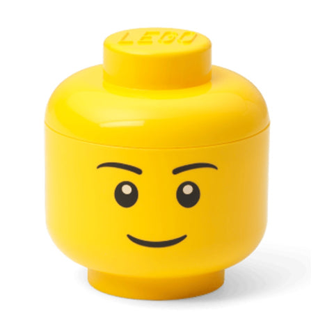 Lego Mini Storage Boy Head Yellow 11cm Box Toy Organiser