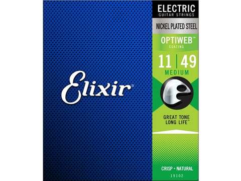 Elixir #19102 Electric Guitar Strings Optiweb Steel 11-49 Medium