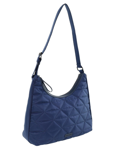 Pierre Cardin Women's Classic Nylon Geometric Shoulder Hobo Bag 33x29cm Navy