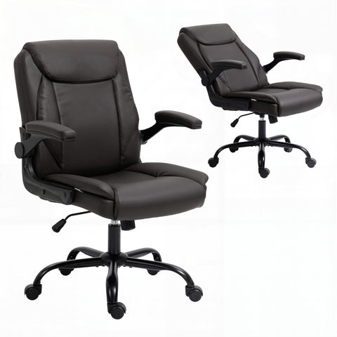 Artiss Executive Office Chair Mid Back (Brown)
