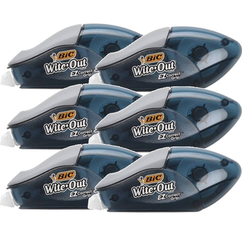 Bic Wite-Out Ez Correct Grip Correction Tape 4.2mmx10.2m [Pack 6]