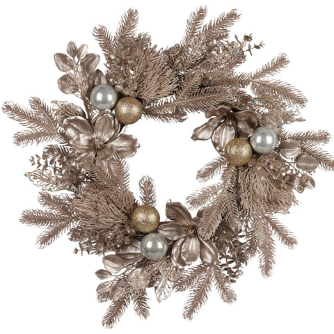 Christabelle Champagne Glitter Christmas Wreath - 61cm