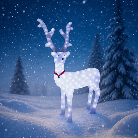 Lexi Lighting Acrylic White Reindeer Christmas Lights