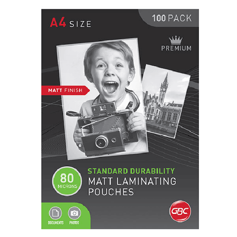 GBC Laminating Pouch Matt Frost 80 Micron A4 (Clear) [Pack 100]