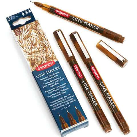 Derwent Pack 3 Graphik Linemaker (Sepia)