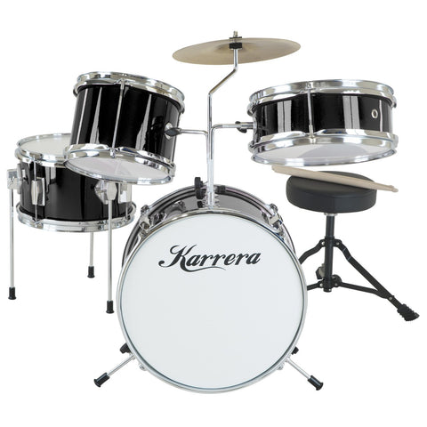 Karrera Childrens 4-Piece Drum Kit (Black)