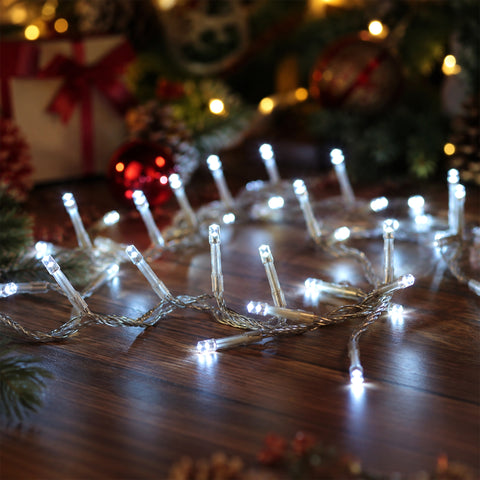 Lexi Lighting Battery Operated 30 LED String Light Clear Cable - White