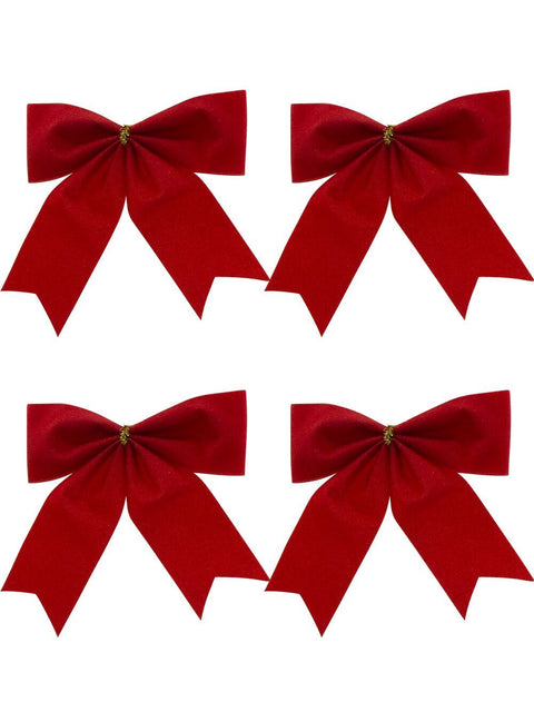 Christmas Warehouse - DECRB089 8x Red Velvet Timeless Essential Bows | 80mm Red