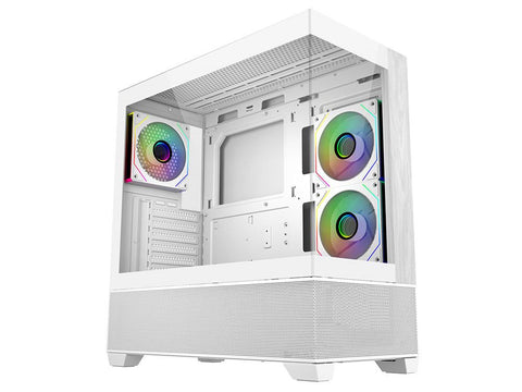 Cooler Master Elite 690 Wood Dual Tempered Glass Mid-Tower Case (White)