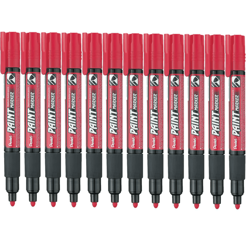 Pentel MMP20 Box 12 Paint Marker Medium Bullet Point (Red)