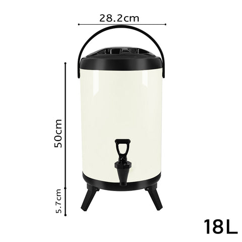 SOGA Insulated Stainless Steel Beverage Dispenser with Faucet 18L (White)