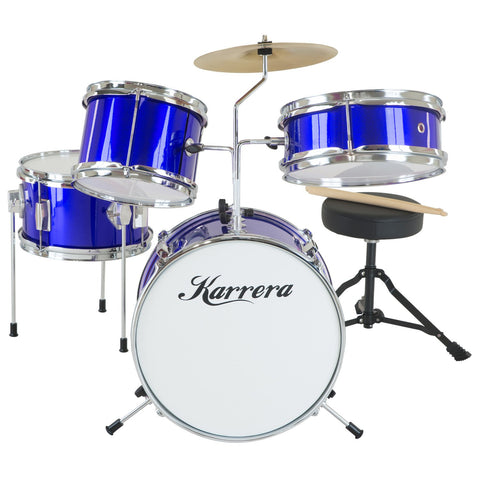 Karrera Childrens 4-Piece Drum Kit (Blue)