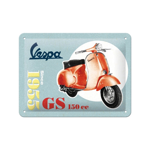 Nostalgic-Art 15x20cm Wall Hanging Metal Sign Plaque Vespa GS 150 Since 1955