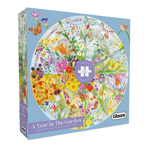 Gibsons 500pc Year In The Garden Circular Puzzle