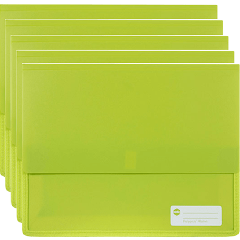 Marbig Polypick Document Wallet Heavy Duty A4 Green Lime Pack 5