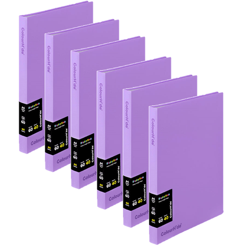 Colourhide Display Book 40 Pockets Sleeves A4 Purple Violet Pack 6