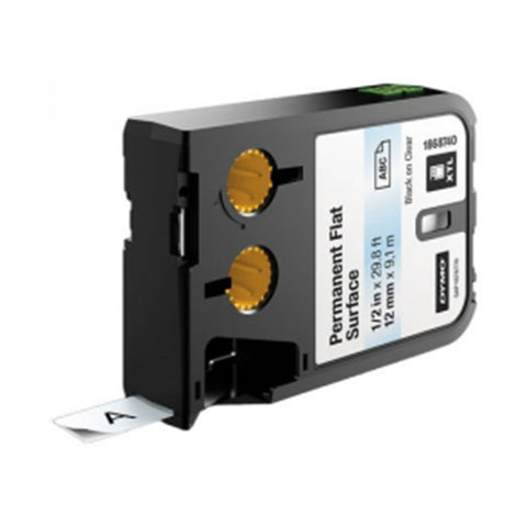 Dymo XTL Black on Clear Label Tape 12mm - Flat Surface