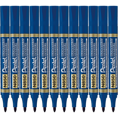 Pentel N850 Box 12 Permanent Marker Bullet Tip 1.5mm (Blue)