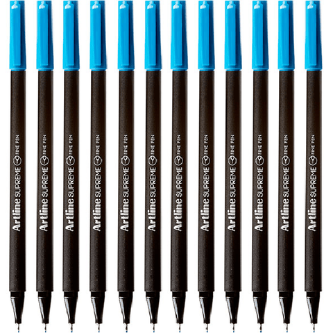 Artline Box 12 Supreme Fineliner Pen 0.4mm (Sky Blue)