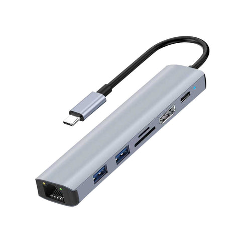 Laser USB-C 7 Port Hub with HDMI Ethernet and 100W PD