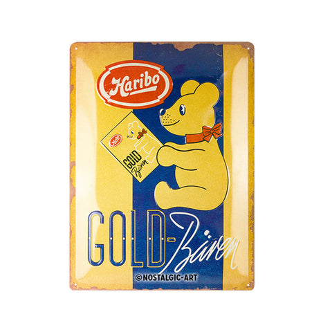 Nostalgic-Art Haribo Goldbaren Metal Decorative Sign Plaque Large 30x40x0.5cm