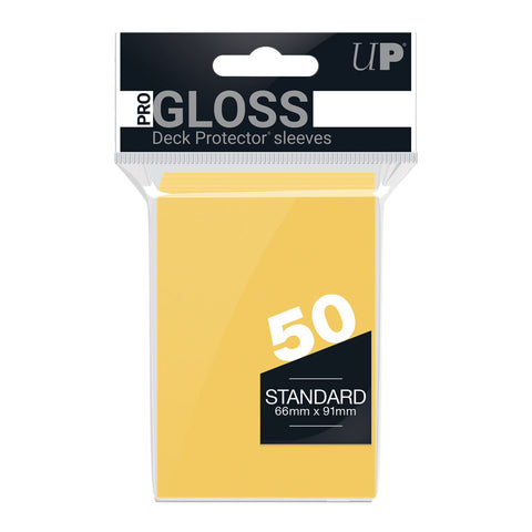 Ultra Pro: UP82675 PRO-Gloss 50ct Standard Deck Protector sleeves (Yellow)