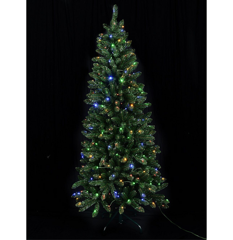 1.8m Pine Gorge Dual LED Pre-Lit Christmas Tree | 602 Tips & 250 LightsGreen with Warm White & Multi Colour