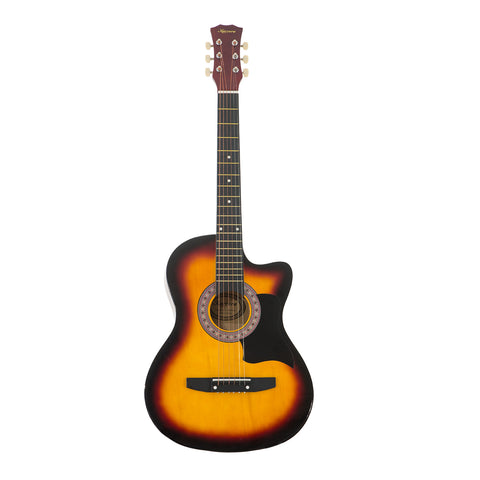 Karrera 38" Pro Cutaway Acoustic Guitar with Carry Bag (Sun Burst)