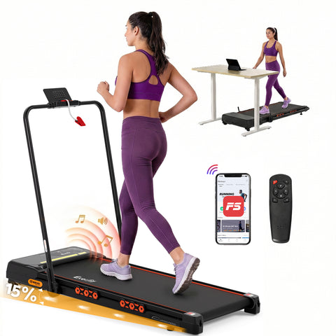 Everfit 3 in 1 Treadmill Electric Walking Pad Auto Incline Foldable for Home Gym Black