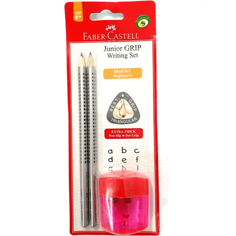 Faber-Castell Triangular Grip Pencils Writing Set with Wave Sharpener
