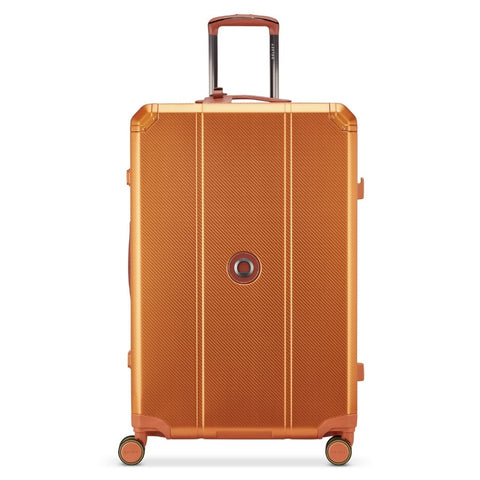 Delsey Alu'r - Aluminum Zipperless Premium Large Luggage - Orange