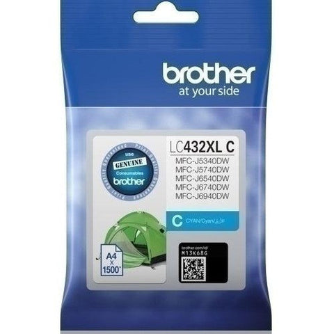 Brother LC432XL High Yield Ink Cartridge Cyan Genuine LC-432XLC