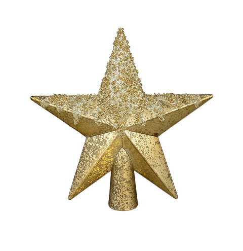 Gold Splatter & Glitter Christmas Star Whimsical Essential Tree Topper 20cm