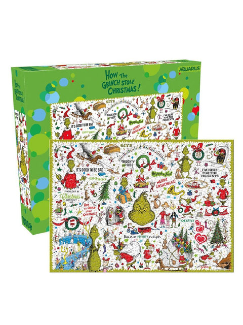 Christmas Warehouse - XMTY2510 Official Dr. Seuss The Grinch 1000 Piece Collage Jigsaw Puzzle