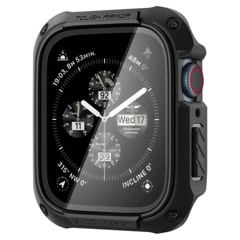 Spigen Apple Watch 9/8/7 45mm Tough Armor Screen Protector Case (Black)