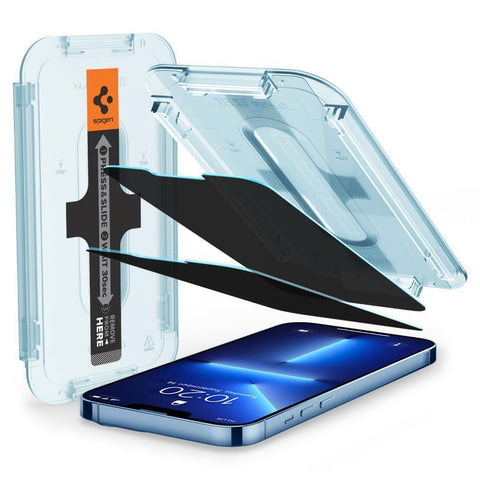 SPIGEN EZ Fit Privacy 2PCS Glass Screen Protector for iPhone 17e/16e/14/13/13 Pro (Black)