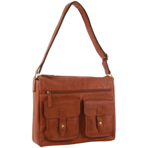 Pierre Cardin Leather Briefcase - Cognac