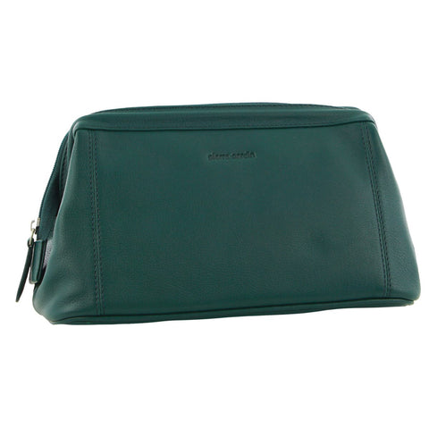 Pierre Cardin Rustic Leather Toiletry/Travel/Cosmetic Utility Bag Zirkon
