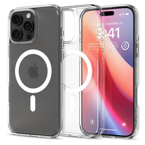Spigen Apple iPhone 16 Pro Ultra Hybrid (MagFit) Case (Frost Clear Case / White Ring)