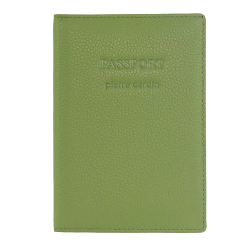 Pierre Cardin Leather Passport Holder/Cover Protected RFID Wallet Jade