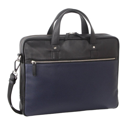 Pierre Cardin Mens 15" Leather Laptop Bag (Black)