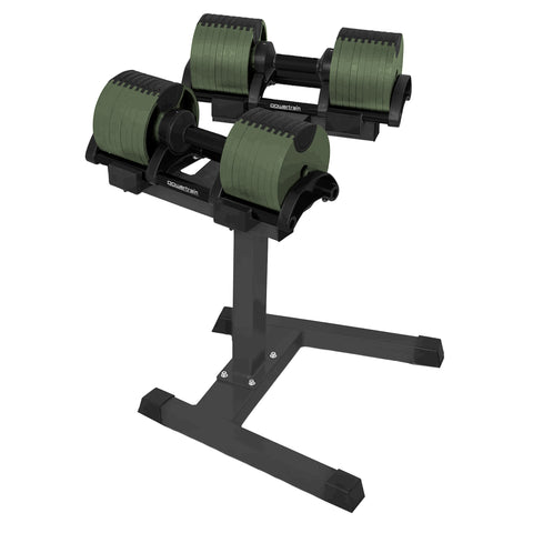 Powertrain Eon Dial Up 72KG Adjustable Dumbbells Pair with Stand - Green