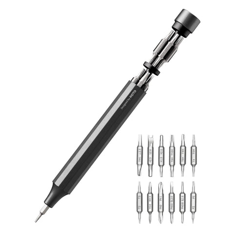 HOTO Manual Precision Screwdriver Pen Pocket Tool (Black)