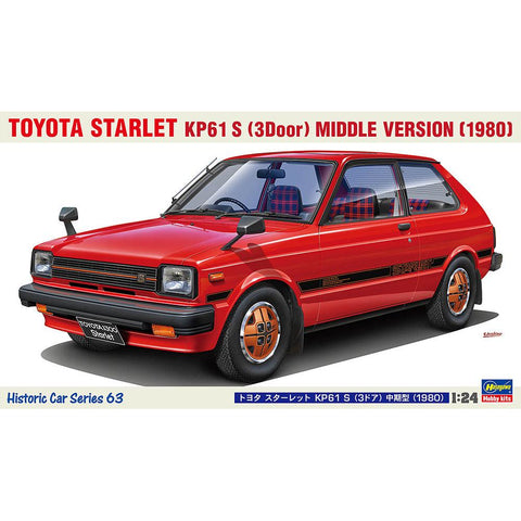Hasegawa 1/24 Toyota Starlet KP61 S (3-Door) Middle Version (1980)