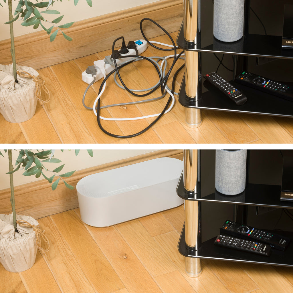 D-Line Cable Tidy Unit Cable Management Box - Large (White) - JB Hi-Fi