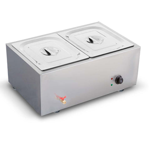 SOGA Stainless Steel Electric Bain-Marie Food Warmer 2 x 1/2 GN